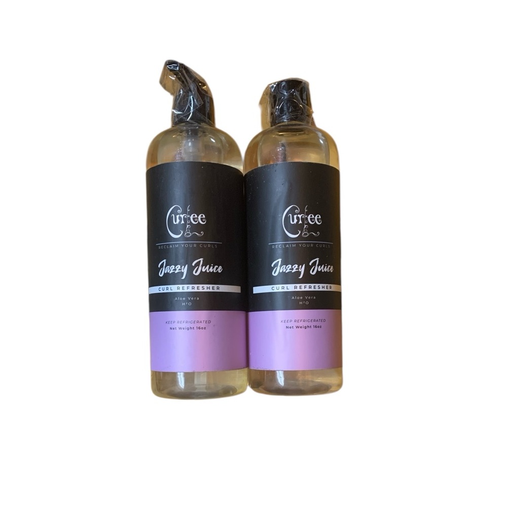 Curlee Jazzy Juice Curl Refresher Aloe Vera H2O 16oz (2 Bottles) NEW
